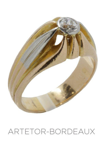 Bague 52 Jonc ancien diamant 58 Facettes 29011