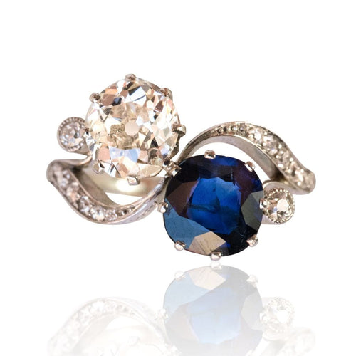 Bague 52 Bague Toi et Moi Saphir et Diamants 58 Facettes 12-028-5264344-54
