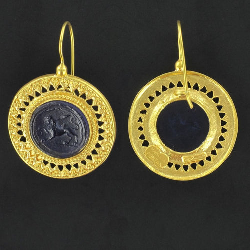 Boucles d'oreilles Boucles d'oreilles disque ajouré et intaille 58 Facettes SO101