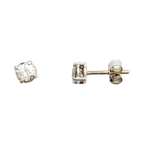 Boucles d'oreilles Puces d'oreilles en or blanc et diamants. 58 Facettes 29535