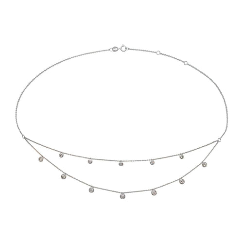 Collier Collier draperie en or blanc et diamants. 58 Facettes 29476