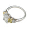 Bague 51 Bague platine et or jaune diamant rectangulaire brillanté, 2 carats. 58 Facettes 29488
