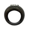 Bague 53 Bague jonc en or blanc noirci, centre diamant 2.08 carats. 58 Facettes 30302