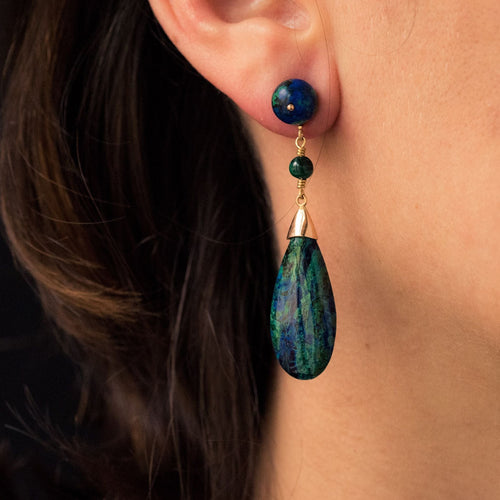 Boucles d'oreilles Boucles d'oreilles azurmalachites et malachites 58 Facettes 20-134