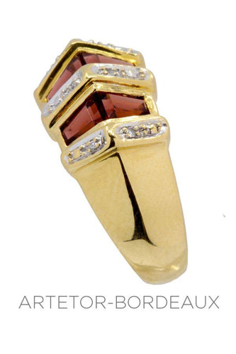 Bague 53 Bague moderne grenats et diamants 58 Facettes 34111