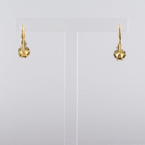 Boucles d'oreilles Dormeuses anciennes or jaune diamants 58 Facettes 20-100