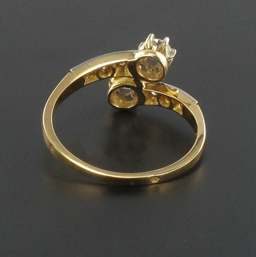 Bague 55 Bague Diamants toi et moi, or jaune et platine 58 Facettes 17-315-55-1