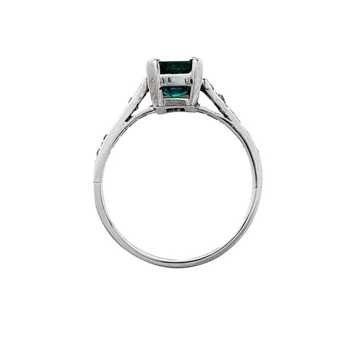 Bague Bague or blanc, platine, émeraude 1.26ct. 58 Facettes 30130