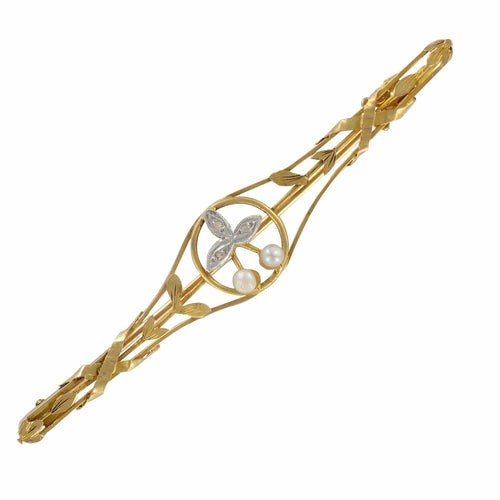 Broche Broche barrette cerises perles et diamants 58 Facettes 15-215