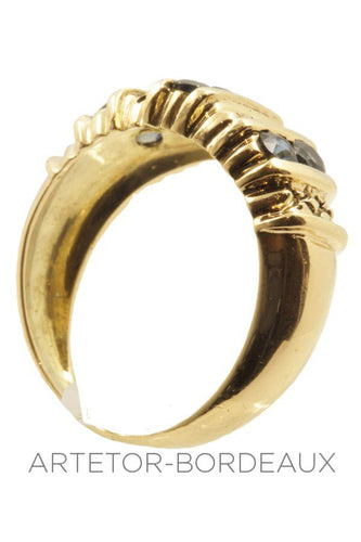 Bague 52 Bague moderne saphirs et diamants 58 Facettes 22731