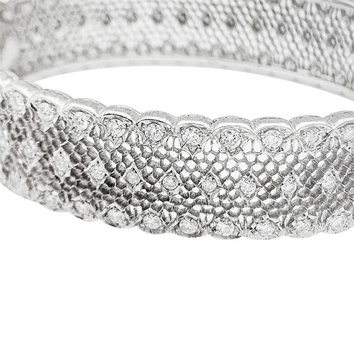 Bracelet Bracelet Buccellati "Dentelle" en or blanc et diamants. 58 Facettes 30486