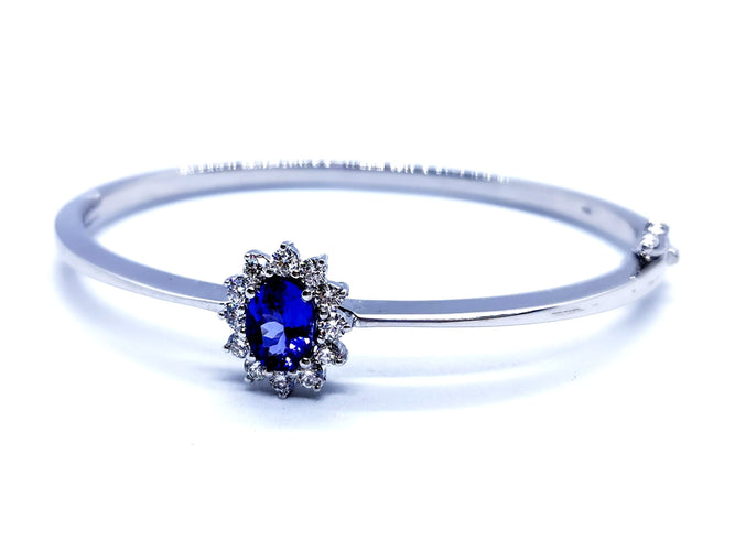 Bracelet Bracelet Or blanc Tanzanite 58 Facettes 997179CN