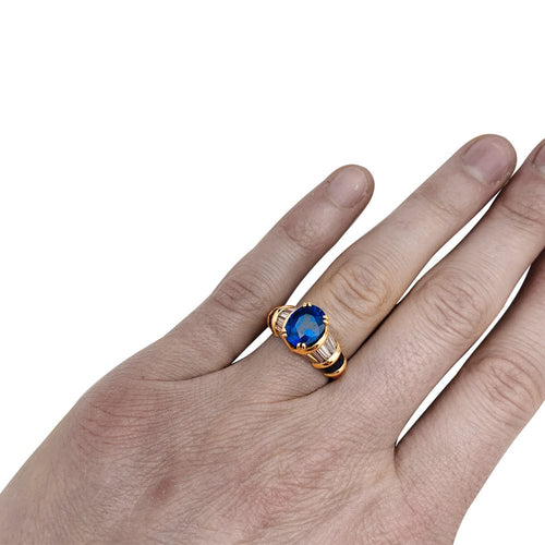 Bague 51 Bague Boucheron en or jaune, saphirs et diamants. 58 Facettes 29407-1