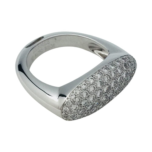 Bague 52 Bague Hermès "Etrier" en or blanc et diamants 58 Facettes 26658-1