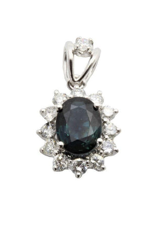 Pendentif Pendentif saphir entourage diamants 58 Facettes 30161