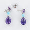 Boucles d'oreilles Boucles d'oreilles pendantes améthystes et turquoises 58 Facettes 17-302