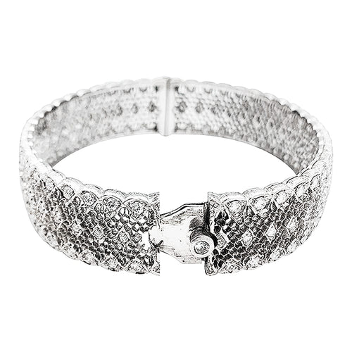 Bracelet Bracelet Buccellati "Dentelle" en or blanc et diamants. 58 Facettes 30486