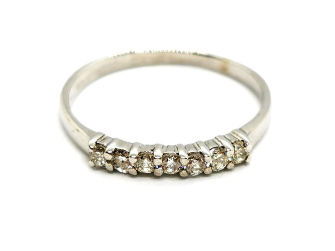 Bague 50 Bague Demie alliance Or blanc Diamant 58 Facettes 1186430CN