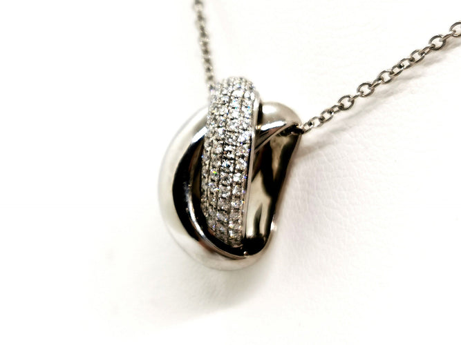 Collier Collier Chaîne + pendentif Or blanc Diamant 58 Facettes 1126584CN