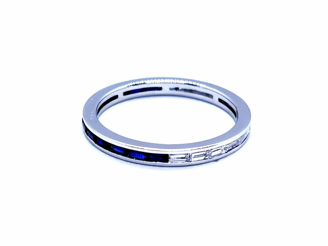 Bague 59 Bague Alliance Or blanc Diamant 58 Facettes 968086CN