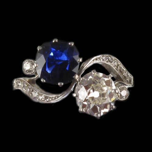 Bague 52 Bague Toi et Moi Saphir et Diamants 58 Facettes 12-028-5264344-54