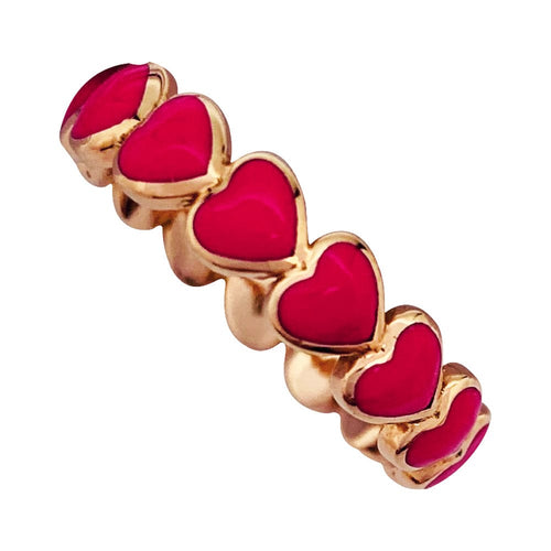 Bague 49 Bague Poiray, "Coeurs Perlés", or rose, laque rose. 58 Facettes 30336