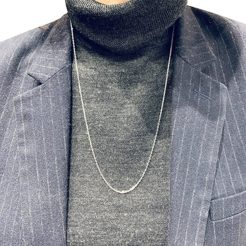 Collier Chaîne maille forçat, or blanc. 58 Facettes 23209