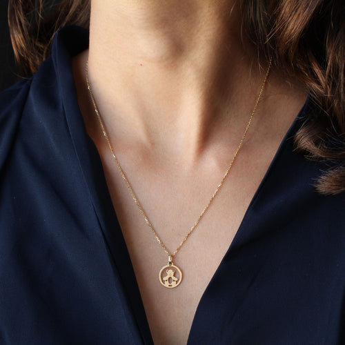 Pendentif Pendentif ourson or jaune et sa chaîne 58 Facettes 21-225B