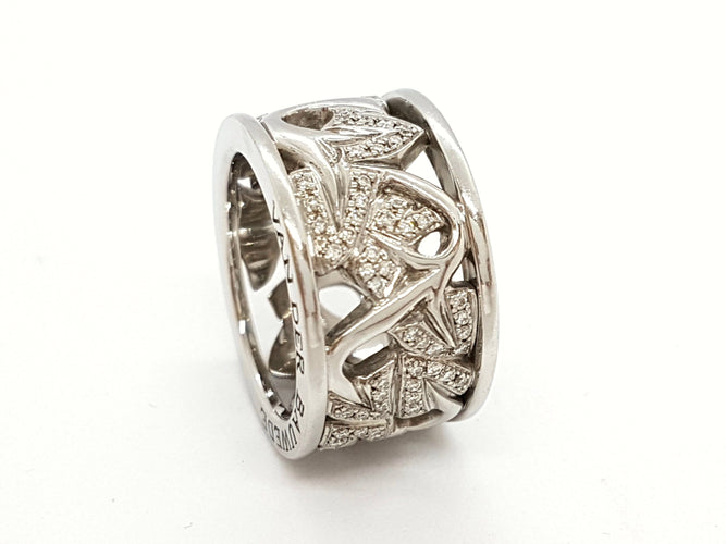 Bague 54 Van der Bauwede Bague Lierre Or blanc Diamant 58 Facettes 00044GD