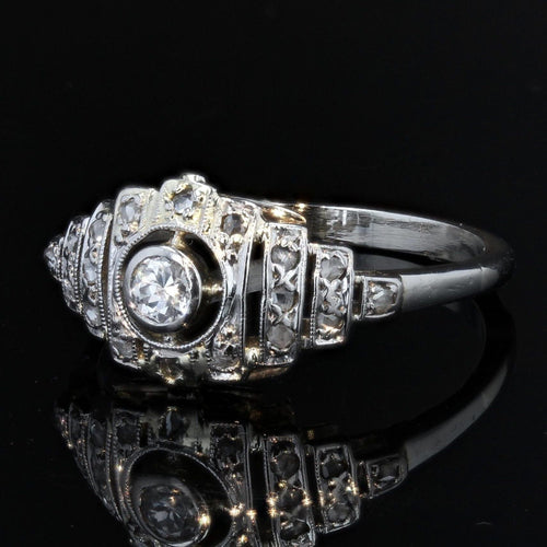 Bague 52 Bague ancienne art déco diamants 58 Facettes 21-089-52