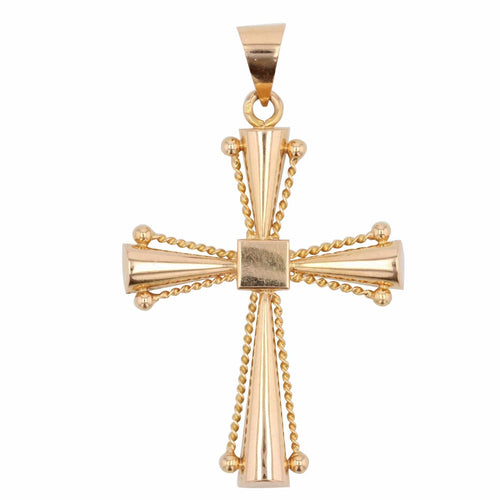 Pendentif Croix en or rose 58 Facettes 21-128