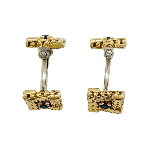 Boutons de manchette Boutons de manchette Van Cleef & Arpels deux ors et saphirs. 58 Facettes 30182