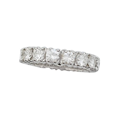 Bague 54 Alliance tour complet or blanc, diamants. 58 Facettes 30175