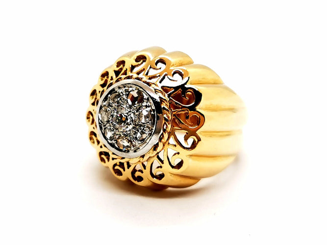 Bague 53 Bague Art déco Or jaune Diamant 58 Facettes 588127CN