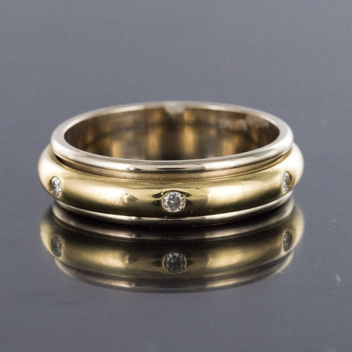 Bague 54 Alliance mobile or blanc or jaune diamants 58 Facettes 18-397-54