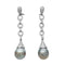 Boucles d'oreilles Boucles d'oreilles pendantes en or blanc, diamants et perles. 58 Facettes 28490