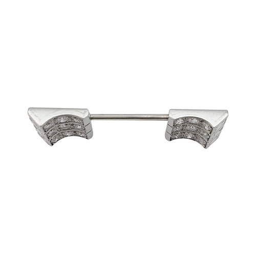 Broche Epingle de jabot Art Déco en or blanc et platine, diamants. 58 Facettes 30135
