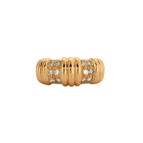 Bague Bague à godrons or jaune et diamants 58 Facettes