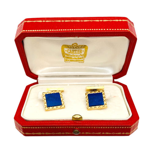 Boutons de manchette Boutons de manchette Cartier en or jaune et lapis lazuli. 58 Facettes 29775