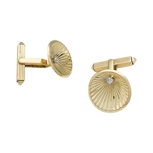 Boutons de manchette Boutons de manchette en or jaune et diamants. 58 Facettes 30028