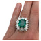 Bague 51 Bague en or blanc et jaune émeraude et diamants. 58 Facettes 25405