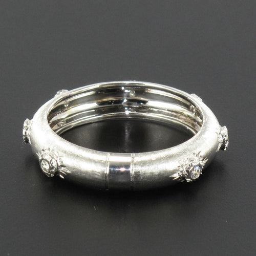 Bague 54 Bague or blanc satiné diamants 58 Facettes ANSETAB-54