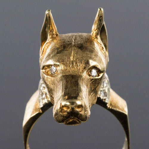 Bague 55 Bague chien et son collier diamants 58 Facettes 19-075-55