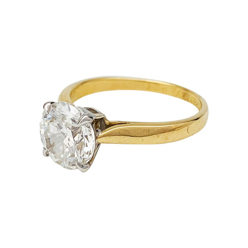 Bague 52 Solitaire diamant 2,01 carats deux ors. 58 Facettes 30490