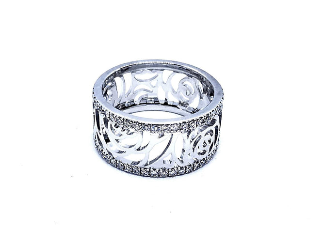 Bague 49 Chanel Bague Camélia Or blanc Diamant 58 Facettes 949238CN