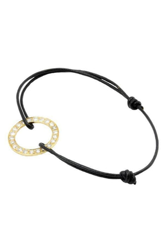 Bracelet Bracelet cuir cercle diamanté 58 Facettes 8291