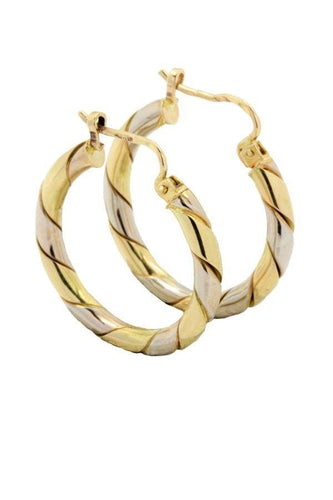 Boucles d'oreilles Créoles 2 ors 58 Facettes 30181