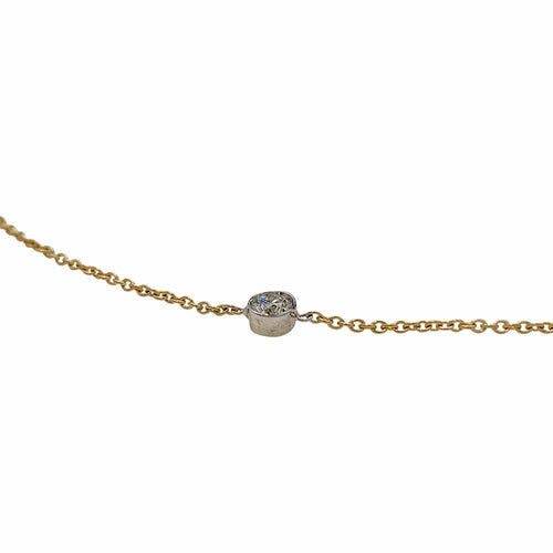 Collier Collier gouttière en or jaune, blanc et diamants. 58 Facettes 30149