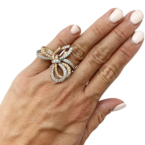 Bague 52 Bague Van Cleef & Arpels, "Double Noeud", or blanc, or rose, diamants. 58 Facettes 30614