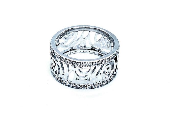 Bague 49 Chanel Bague Camélia Or blanc Diamant 58 Facettes 949238CN